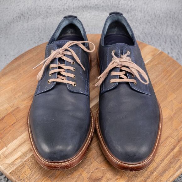 Cole Haan Tyler Grand Plain Ox Shoes Mens 9.5 M Marine Blue Leather C25105 - Picture 2 of 9